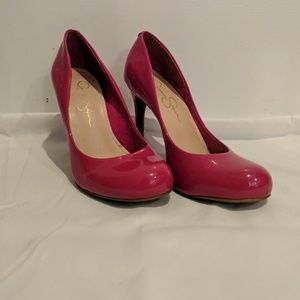 Jessica Simpson pink patent leather heels